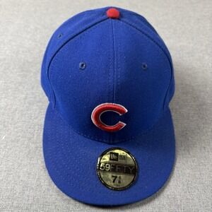 Chicago Cubs New Era 5950 Fitted Baseball Cap Size 7 5/8